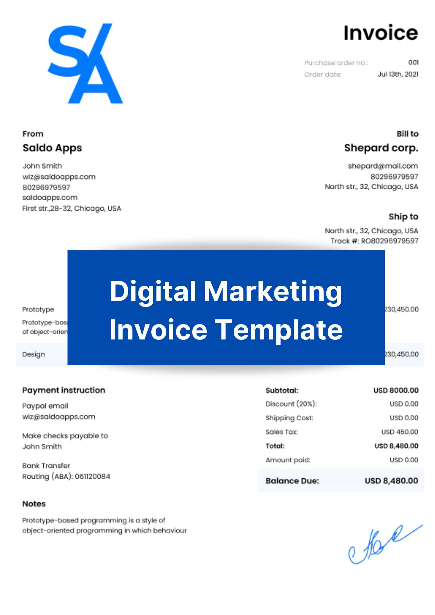 advertising agency invoice template