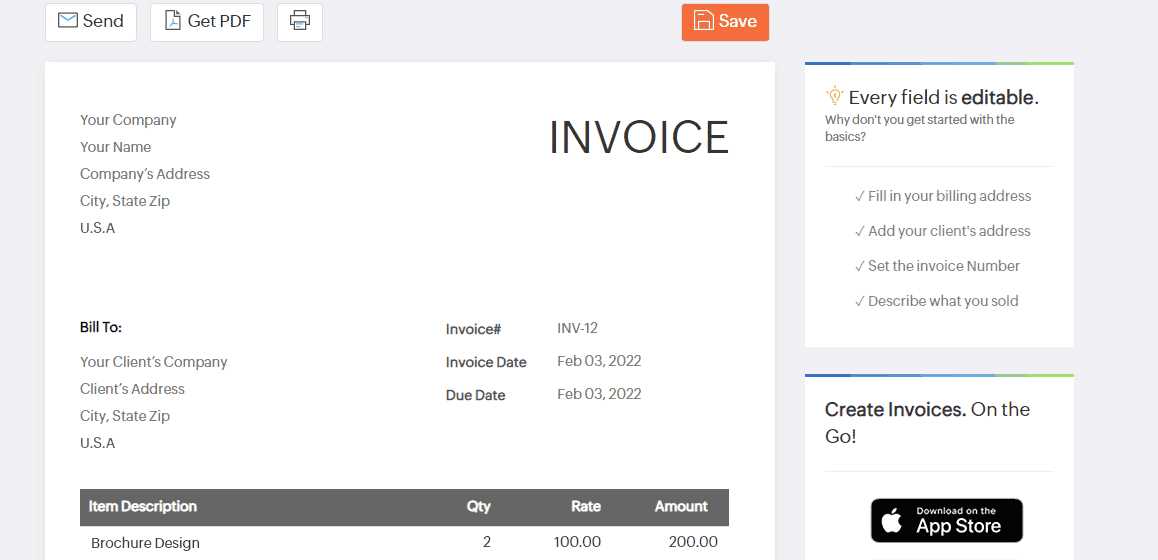 amazon invoice template download