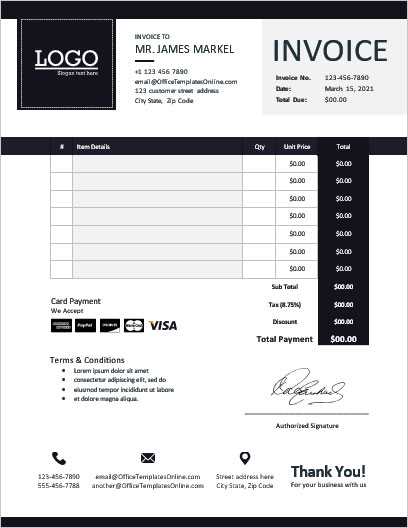 auto repair invoice template microsoft office