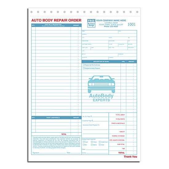 auto repair shop invoice template