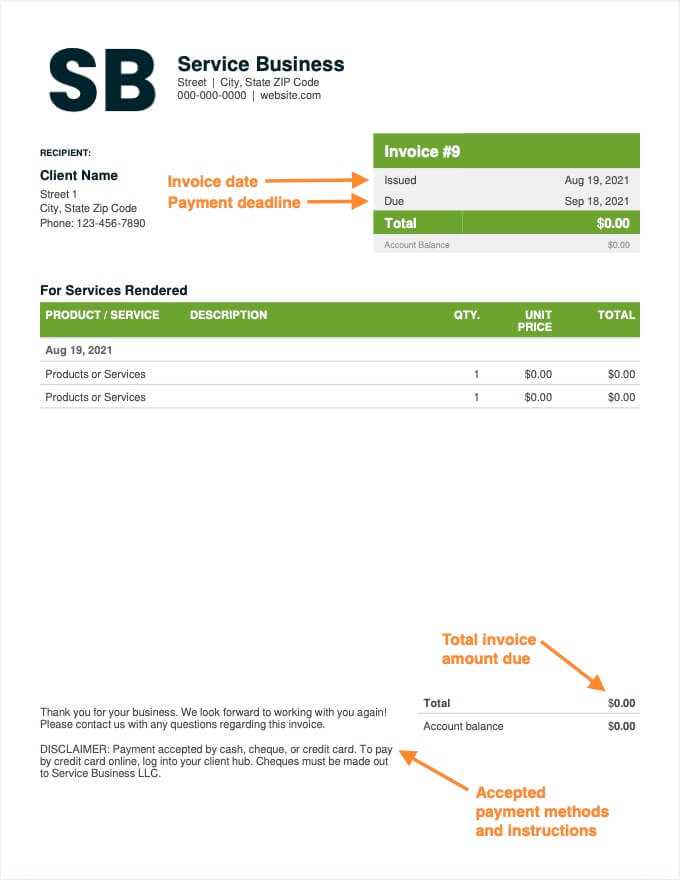 balance due invoice template