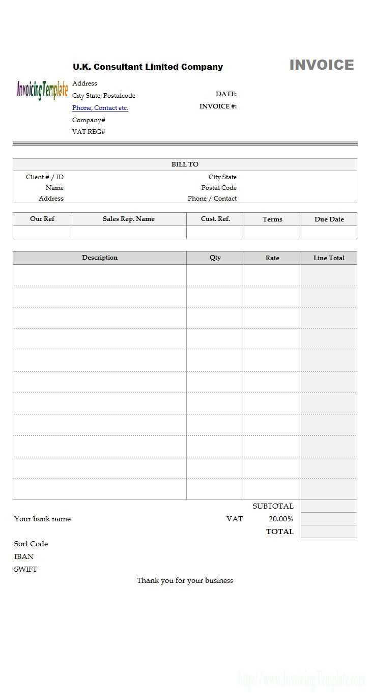 basic invoice template word uk