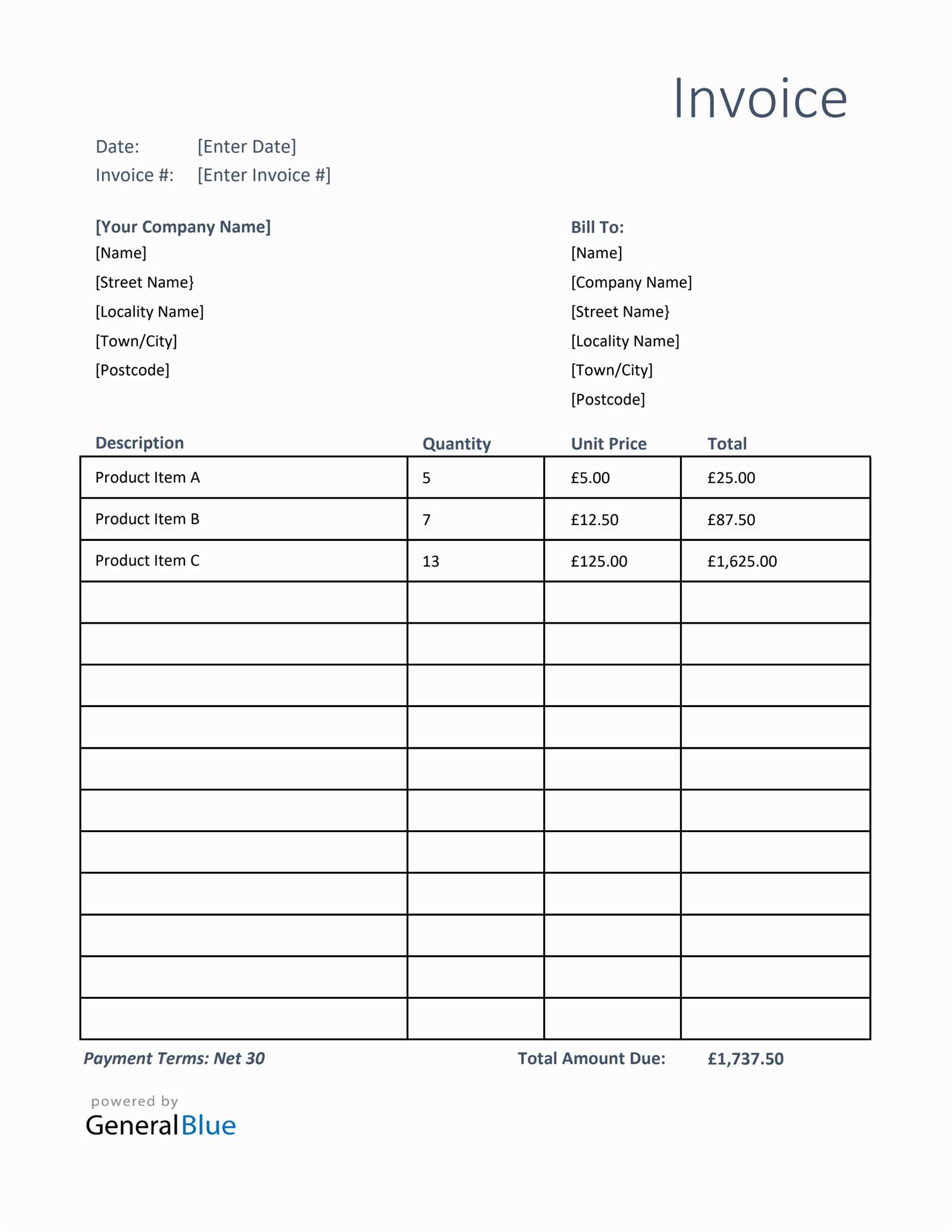 basic invoice template word uk