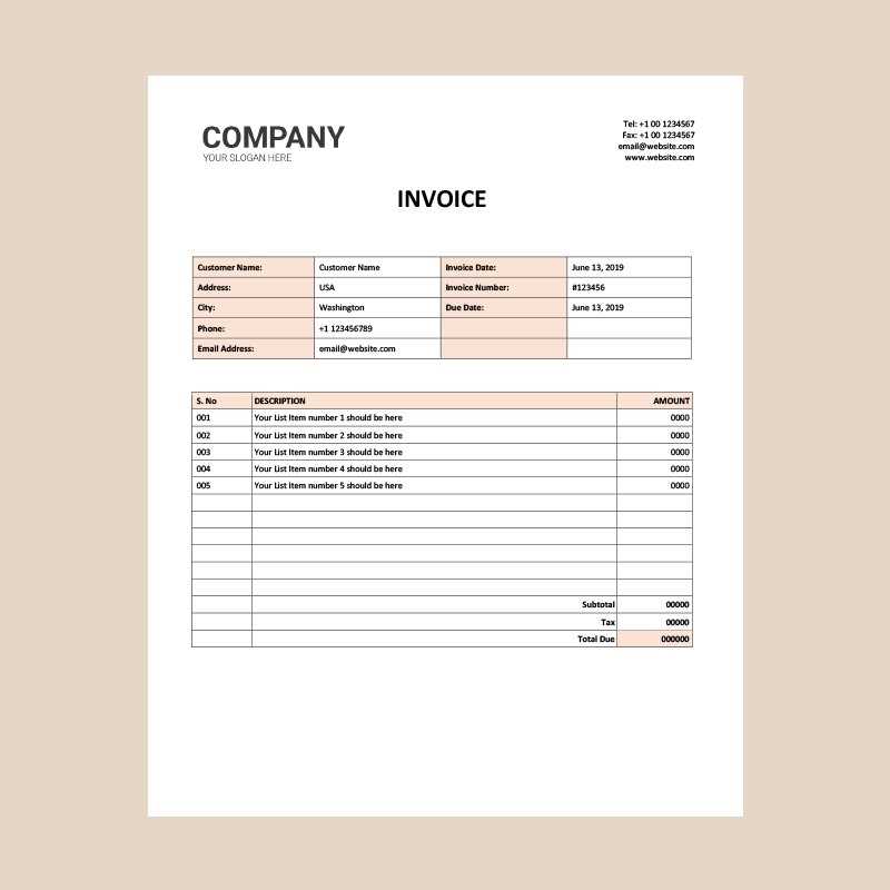 basic service invoice template free