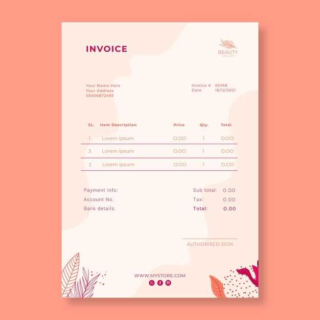 beauty invoice template