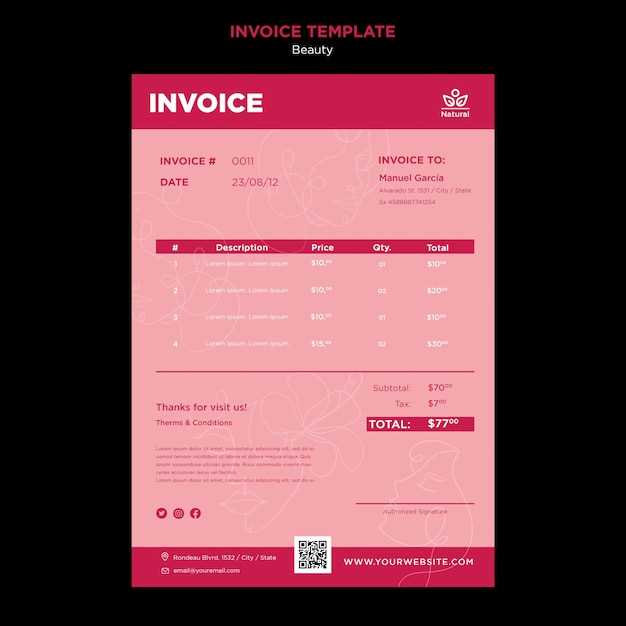 beauty invoice template