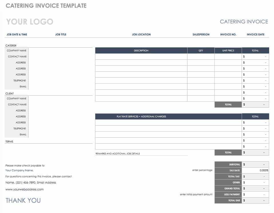 bed and breakfast invoice template