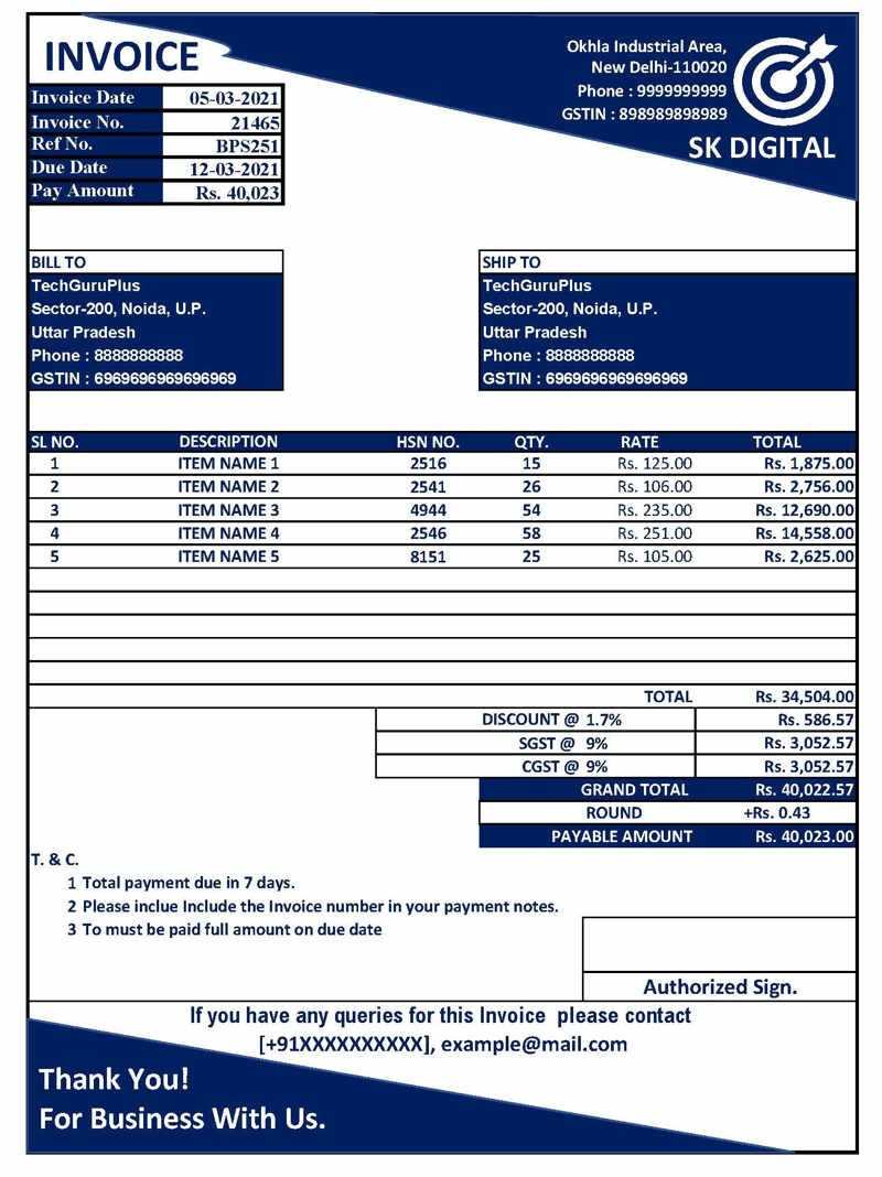 best invoice template excel