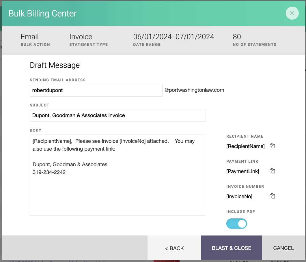 billing invoice email template