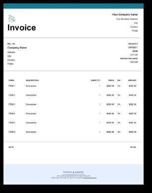 blank cleaning invoice template