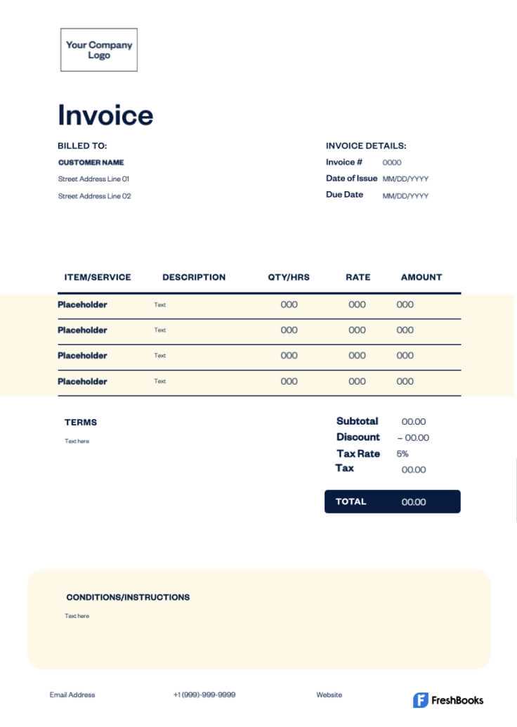 blank commercial invoice template