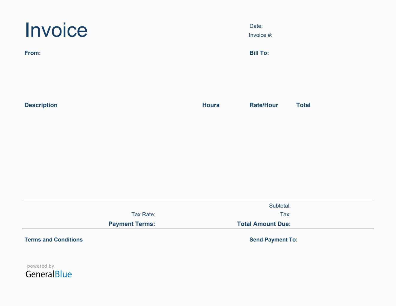 blank self employed printable invoice template