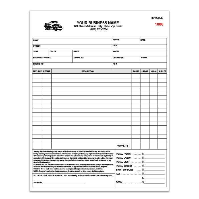 blank trucking invoice template