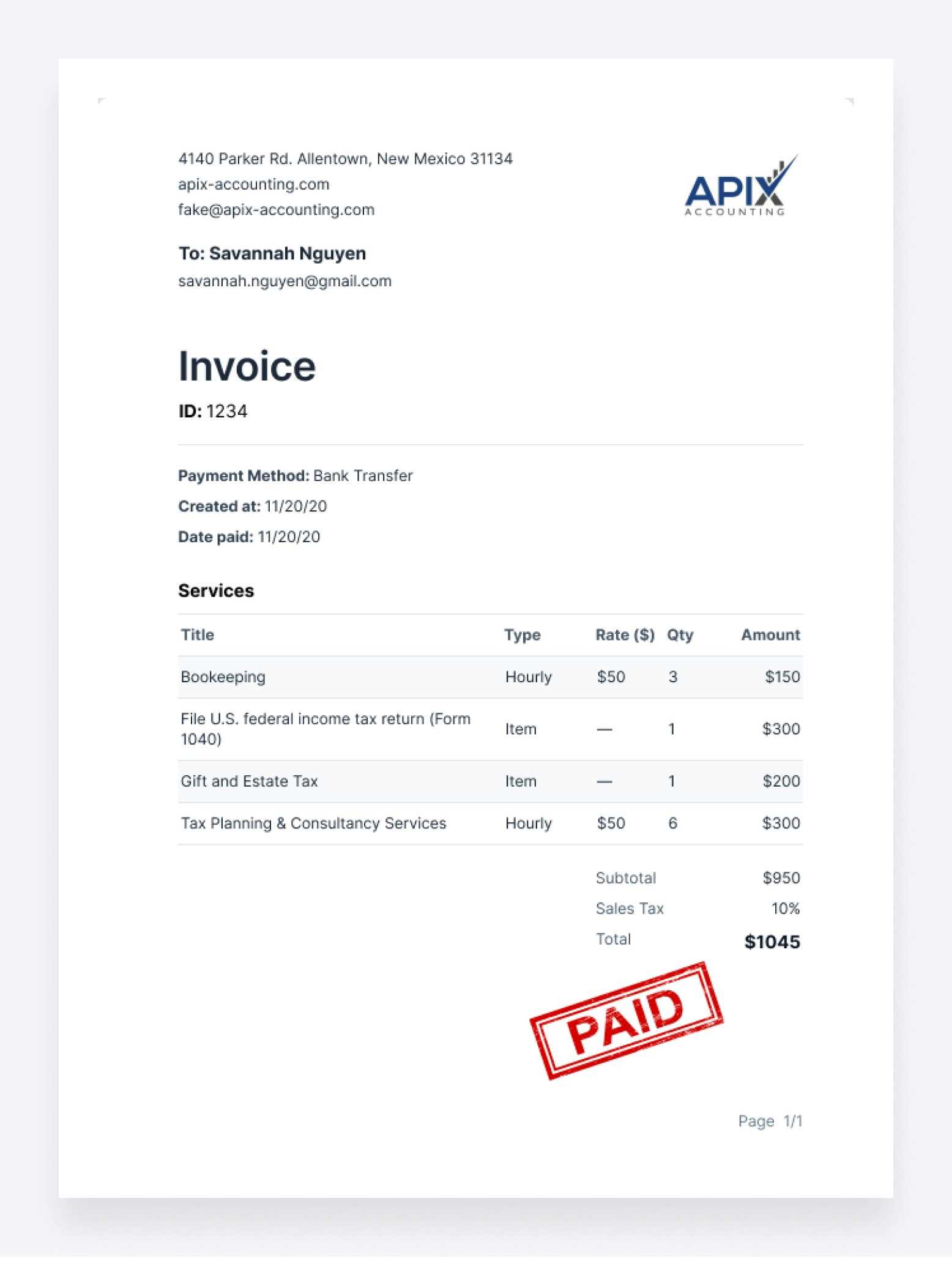 bookkeeping invoice template