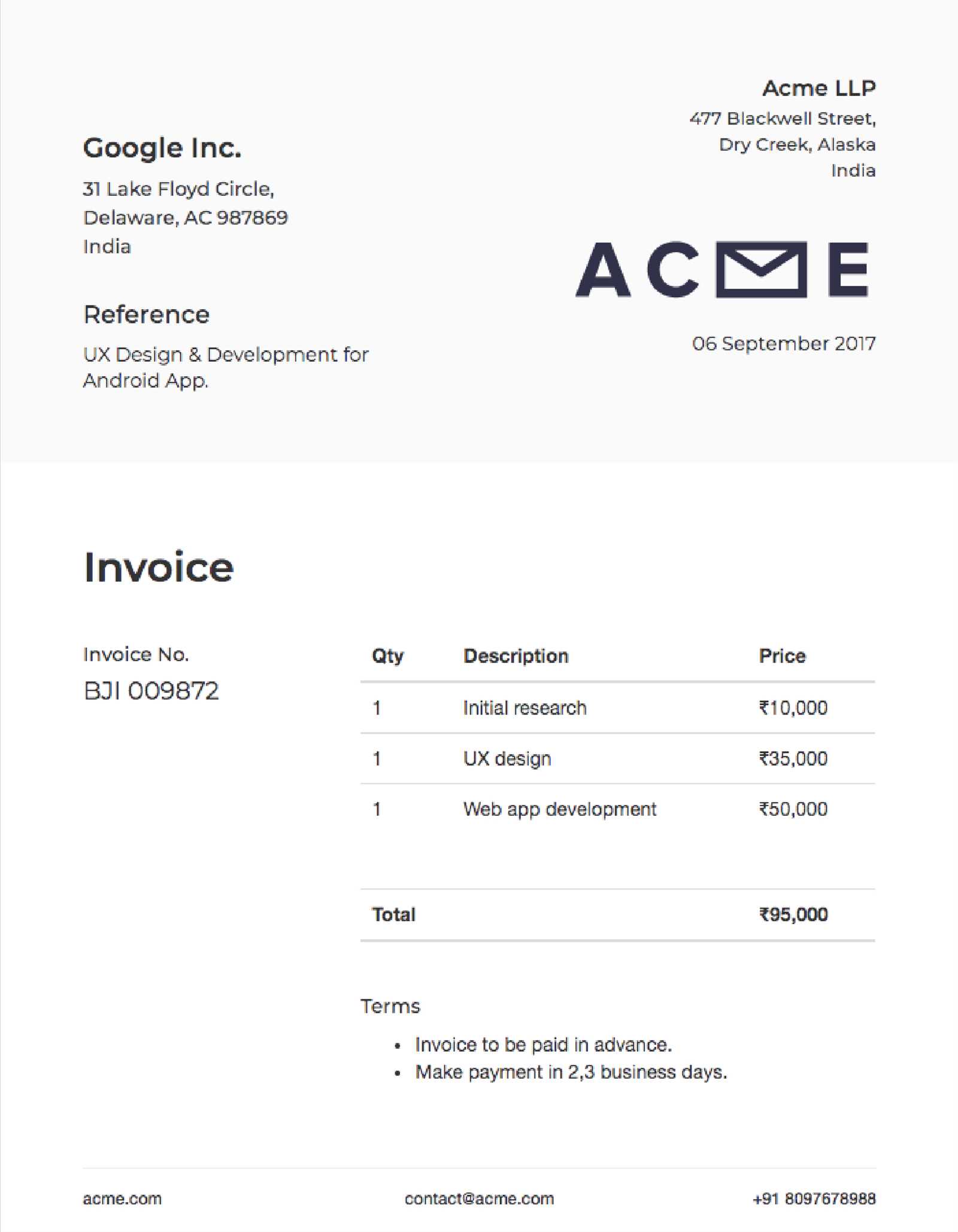 bootstrap invoice template