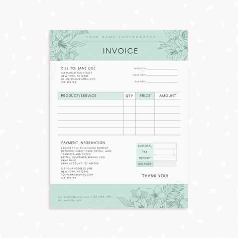 boutique invoice template
