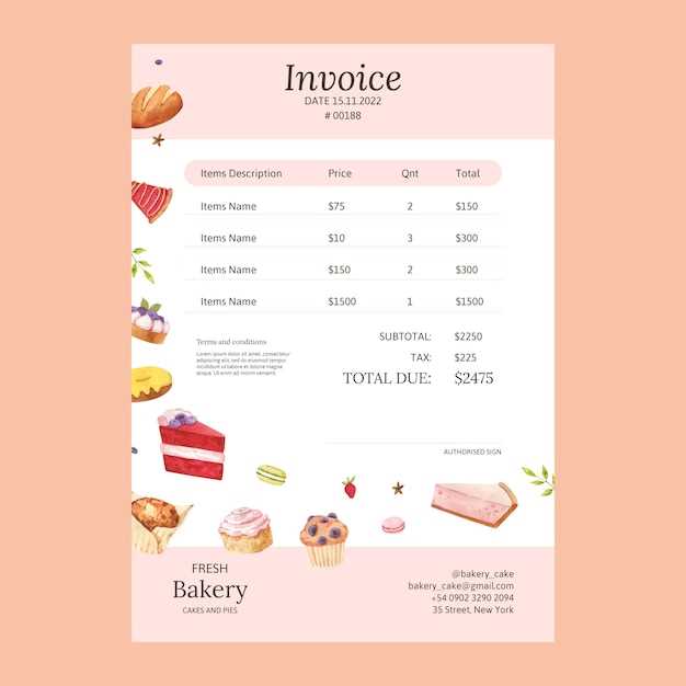 cake invoice template free