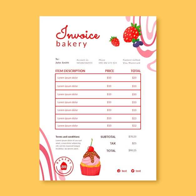 cake invoice template free