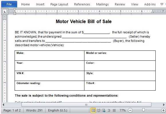 car sale invoice template word