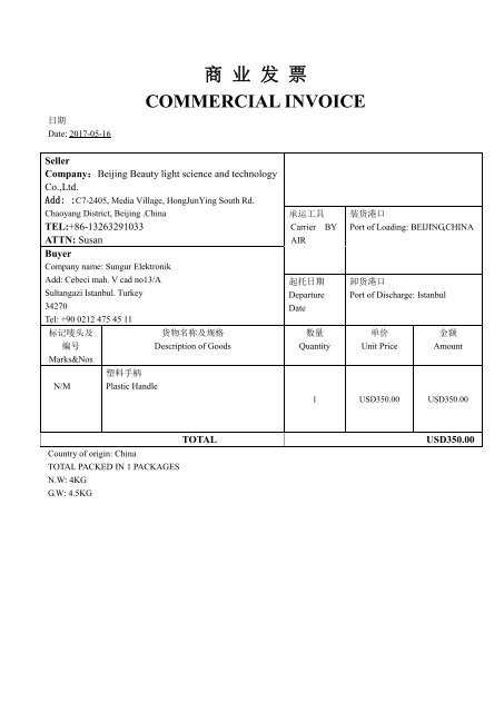 chinese invoice template