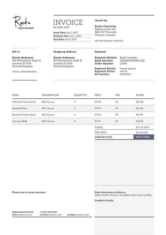 chinese invoice template