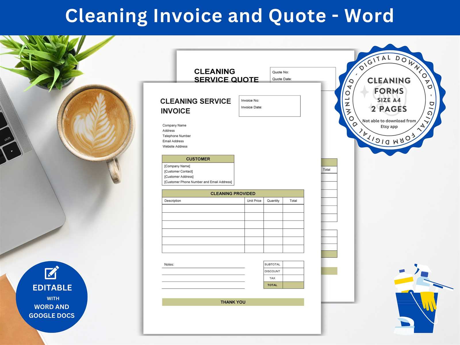 cleaning service invoice template word