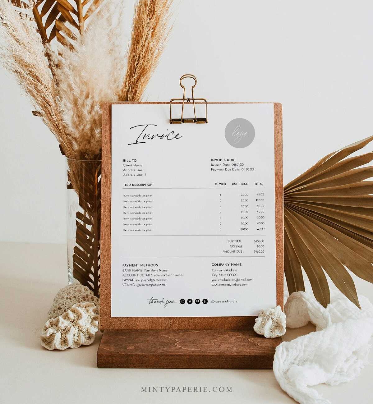 client invoice template