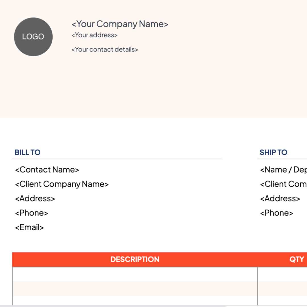 client invoice template
