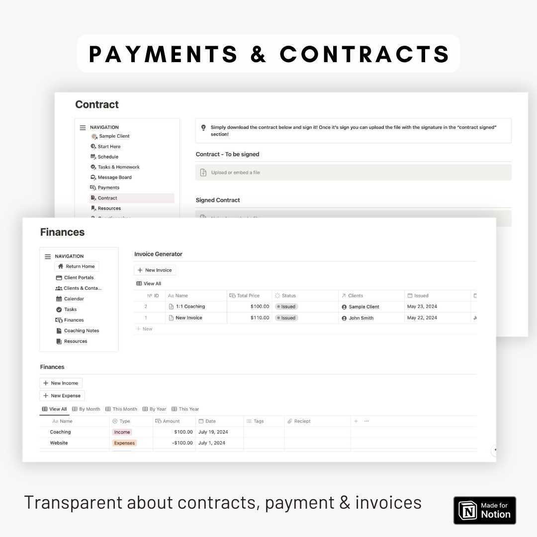 coaching invoice template