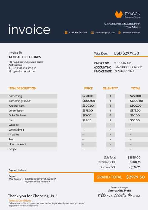 colorful invoice template