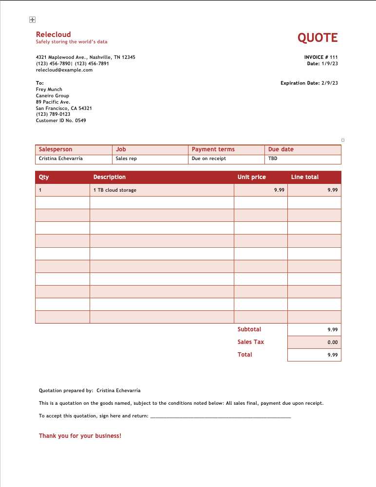 colorful invoice template