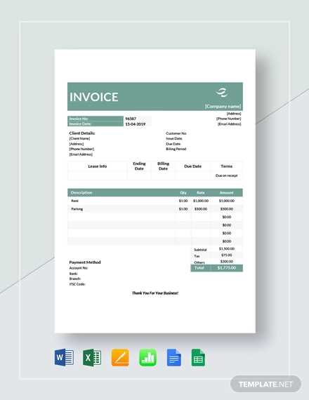 commercial invoice template excel