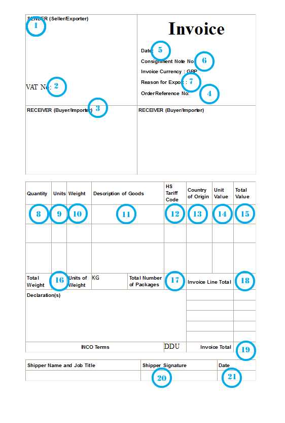 commercial invoices template