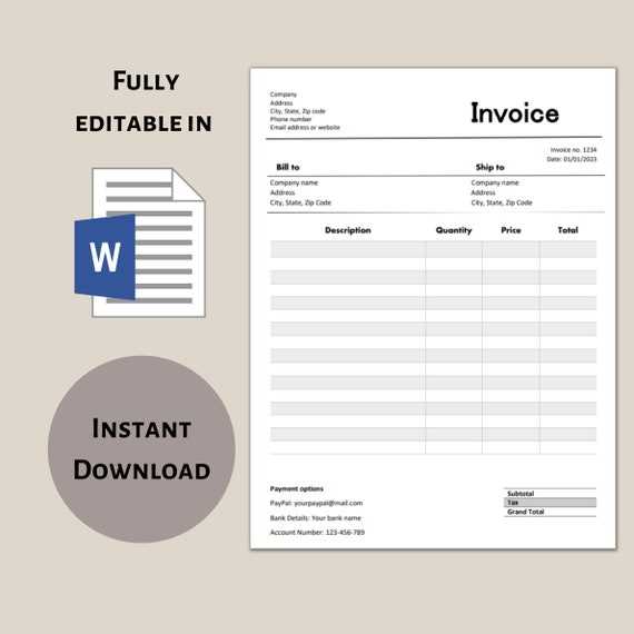 company invoice template word