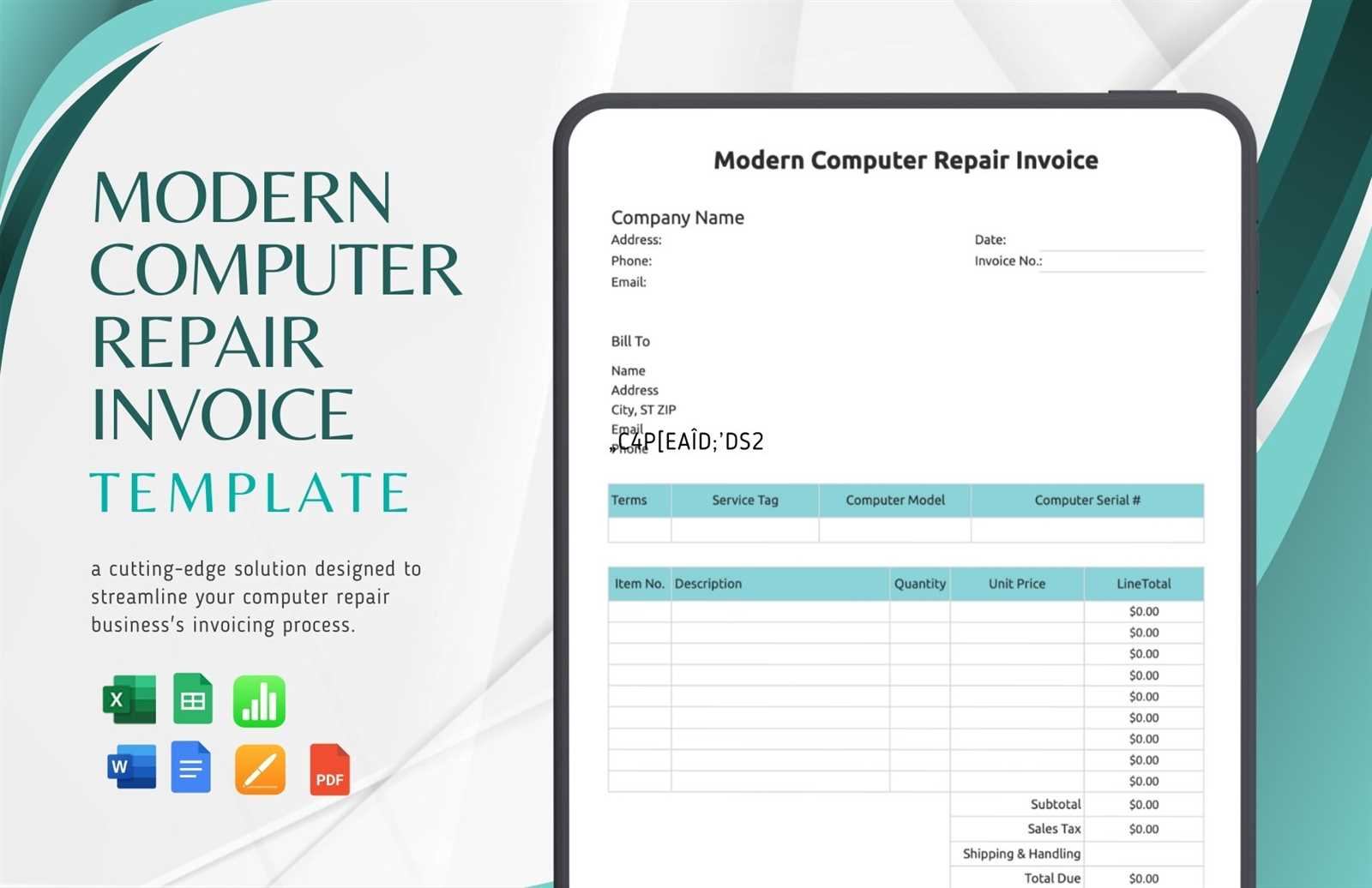 computer technician invoice template