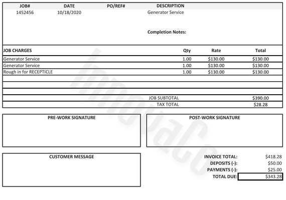 construction business invoice template