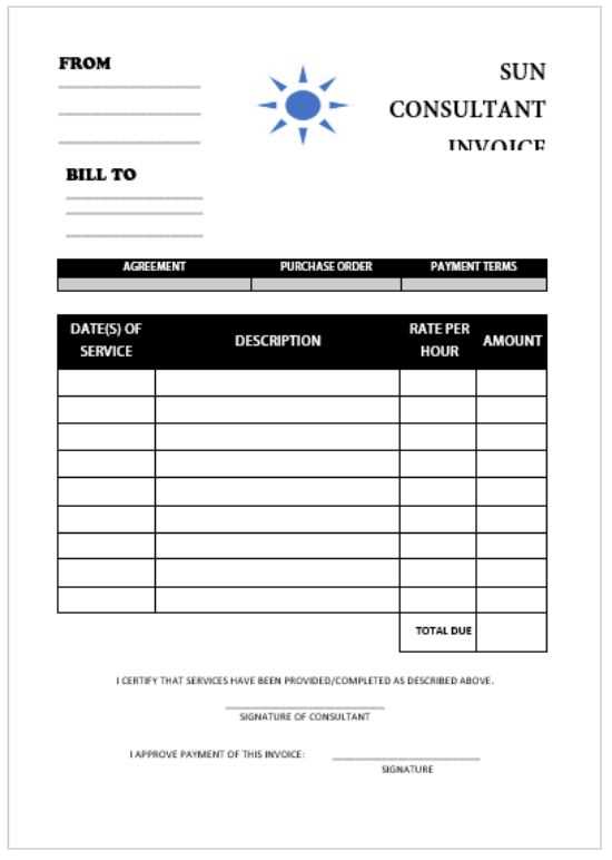 consultant billing invoice template excel