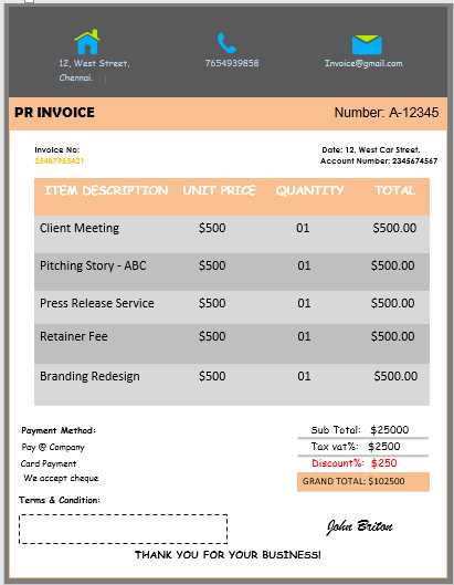 consultant invoice template free