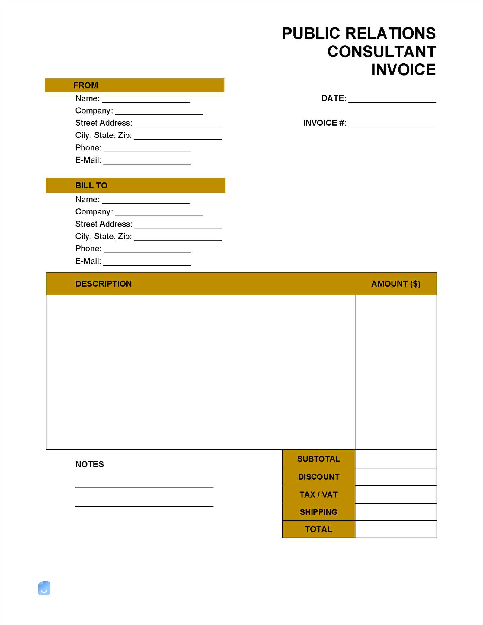 consultant invoice template free