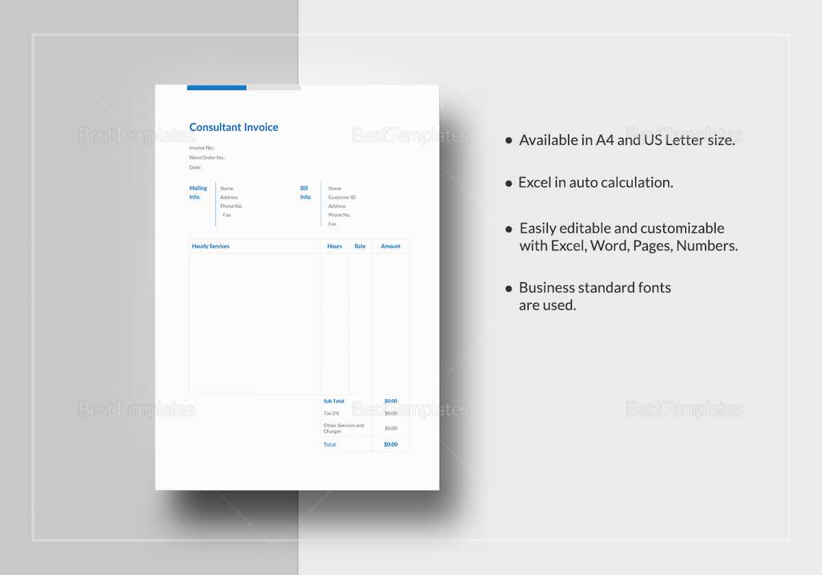 consultant invoice template word