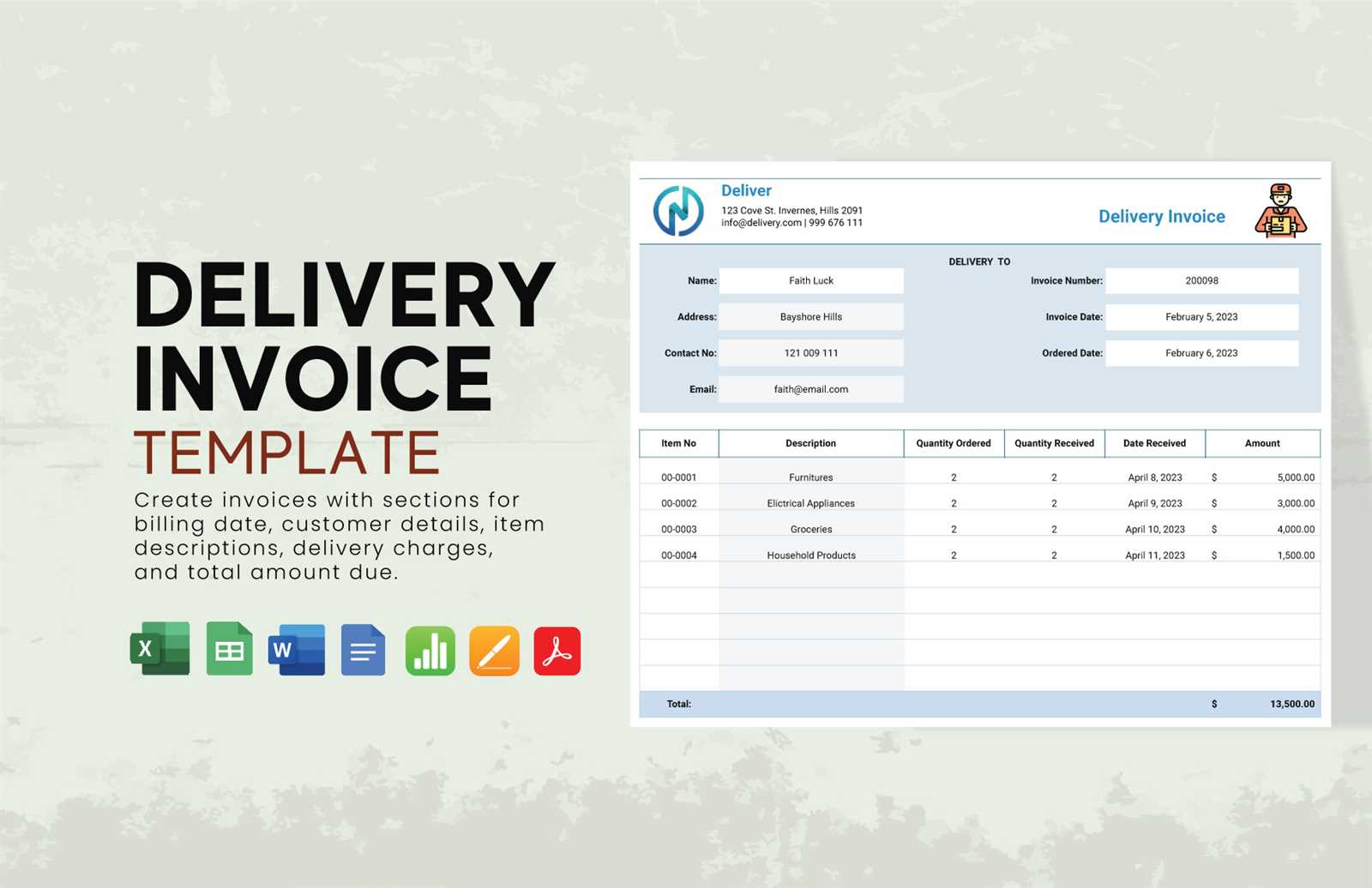 contemporary invoice template