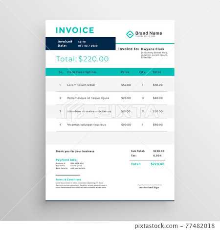 contemporary invoice template