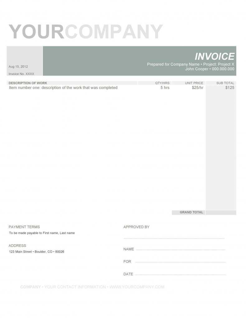 contractor invoice template word free