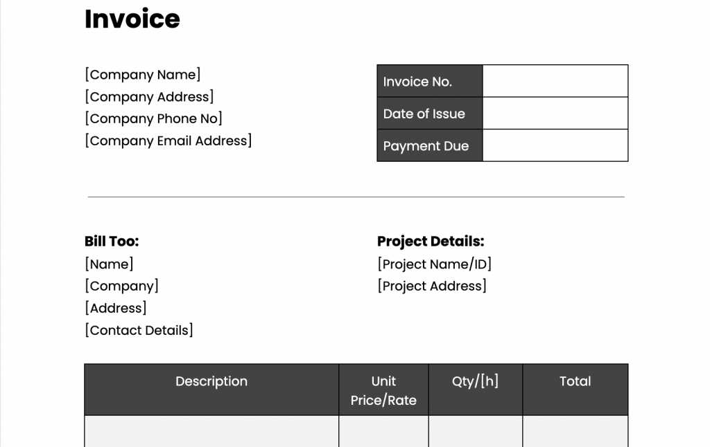 contractor service invoice template