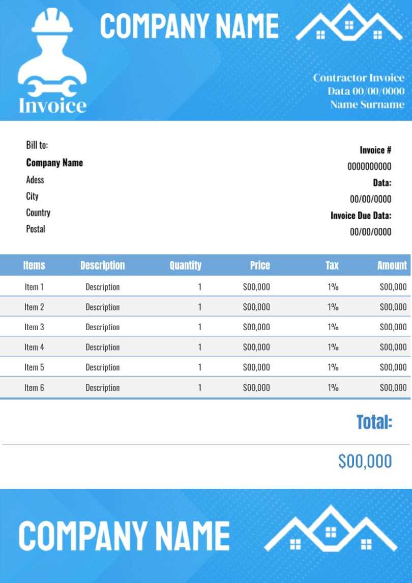 contractor. invoice. template.