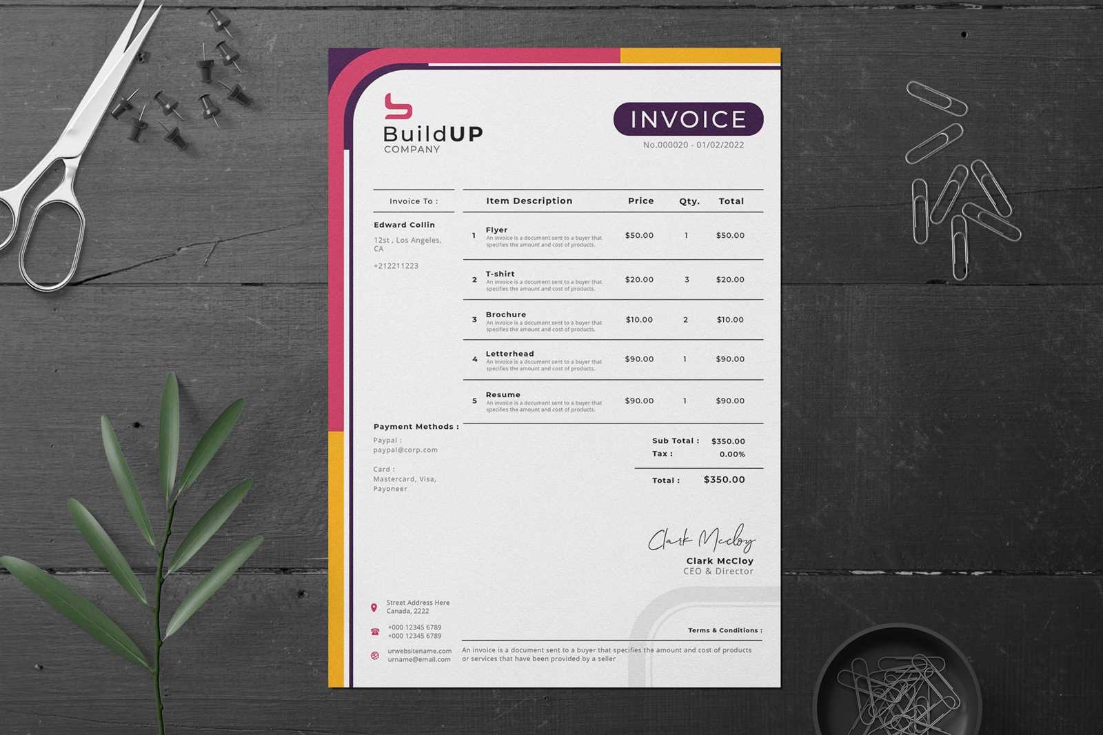 cool invoice template