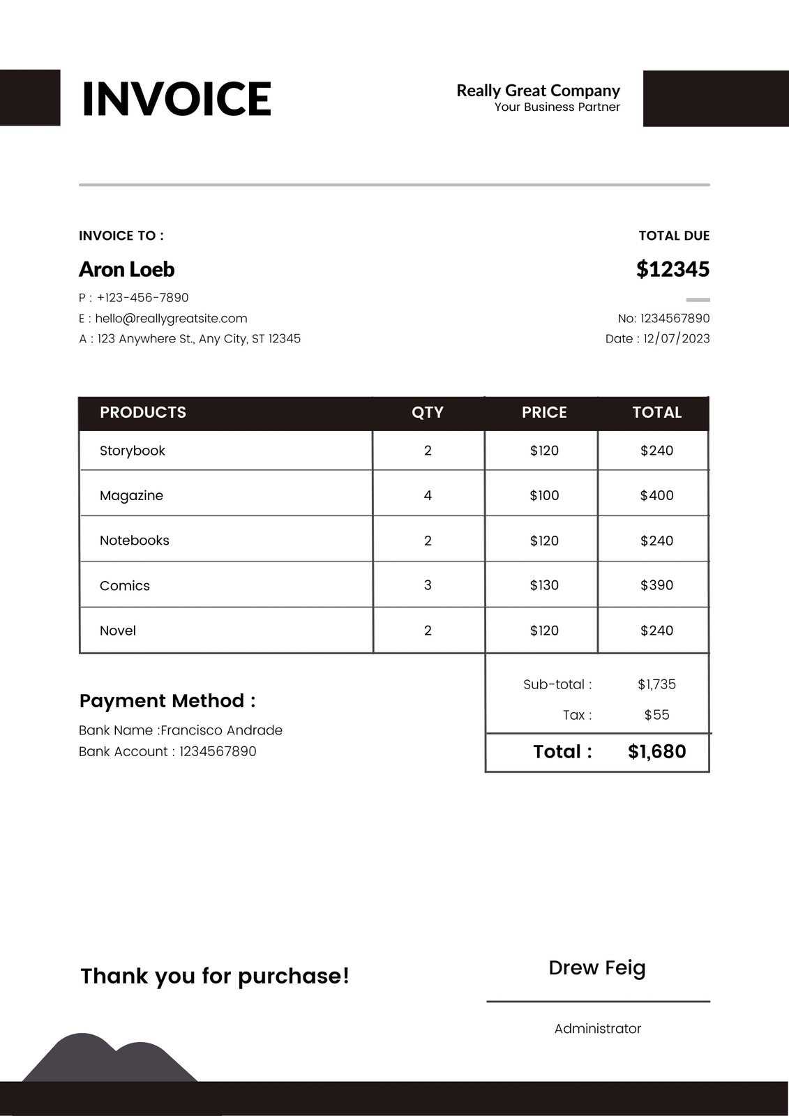 copy of invoice template