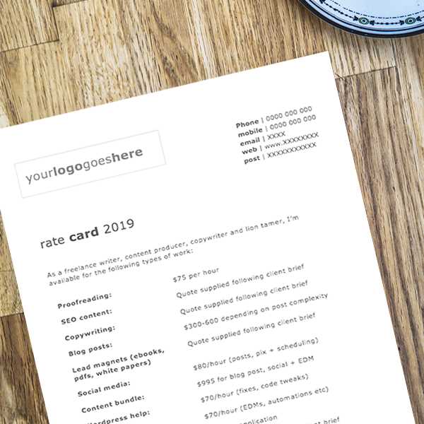 copywriter invoice template