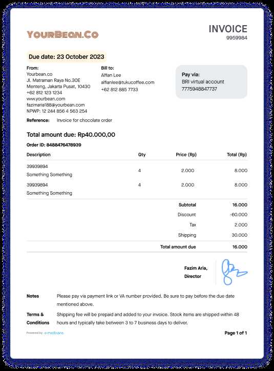 copywriter invoice template