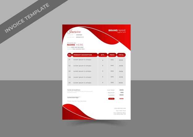 create a new document using the invoice red design template